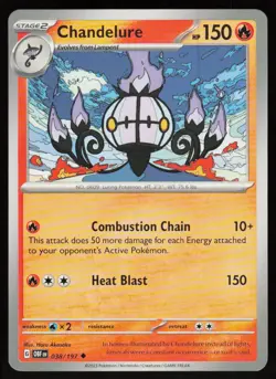 Chandelure 038/197 Uncommon Obsidian Flames Pokemon Near Mint - Image 1