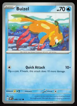 Buizel 048/197 Common Obsidian Flames Pokemon Near Mint - Image 1
