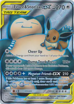 Eevee & Snorlax GX - 171/181 - Full Art Ultra Rare LP, English Pokemon Team Up - Image 1