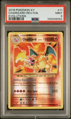 Charizard 11/108 Reverse Holo PSA 9 Mint Evolutions XY Pokemon - Image 1