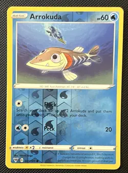 Pokemon TCG Sword & Shield Reverse Holo Arrokuda 041/185 Cramorant 040/185 - Image 4