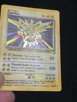 1999 Pokemon TCG Base Set Zapdos #16/102 Holo Foil Rare - Image 4