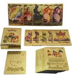 55PCS Pokemon Card Foil GOLD PACK 55 CARDS TCG GX Vmax GX Card Charizard Rare - Image 1