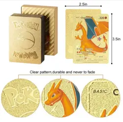 55PCS Pokemon Card Foil GOLD PACK 55 CARDS TCG GX Vmax GX Card Charizard Rare - Image 4