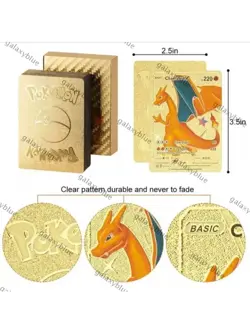 55PCS Pokemon Card Foil GOLD PACK 55 CARDS TCG GX Vmax GX Card Charizard Rare - Image 3