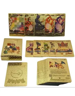 55PCS Pokemon Card Foil GOLD PACK 55 CARDS TCG GX Vmax GX Card Charizard Rare - Image 5