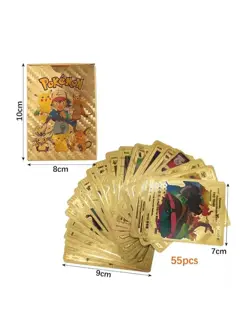 55PCS Pokemon Card Foil GOLD PACK 55 CARDS TCG GX Vmax GX Card Charizard Rare - Image 2