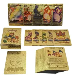 55PCS Pokemon Card Foil GOLD PACK 55 CARDS TCG GX Vmax GX Card Charizard Rare - Image 3
