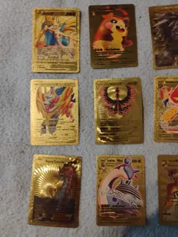 Pokemon Cards Gold Foil Fan Art Card Bundle X 12 V VMAX EX Charizard Moltres - Image 2