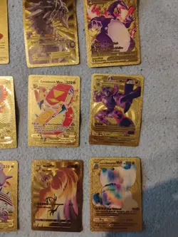 Pokemon Cards Gold Foil Fan Art Card Bundle X 12 V VMAX EX Charizard Moltres - Image 4