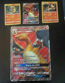 Pokemon Charizard GX Family Evolution Lot 4 Cards - SM60 Regular & Jumbo Holo - Image 1