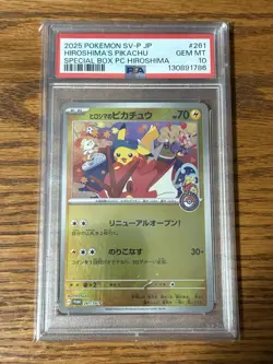 Pokemon Hiroshima's Pikachu SV-P Promo Holo 261/SV-P Japanese PSA 10 2025 - Image 1