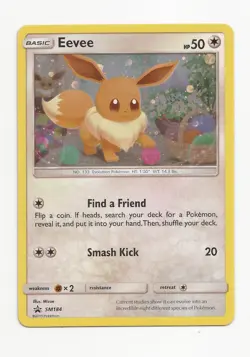 Pokemon Eevee SM184 Cosmos Holo Promo TCG Card English Mizue - LP - Image 1