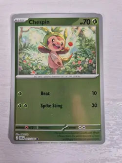 005/086 Chespin Reverse Holo Card - Chaos Rising - Pokemon TCG Mega Evolutions - Image 1