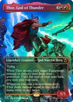 Thor, God of Thunder Foil Borderless Marvel Super Heroes NM MTG - Image 1