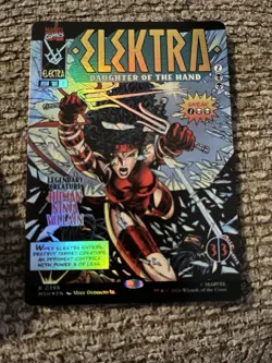 Elektra, Daughter Of The Hand Borderless Foil Marvel Super Heroes Mtg Nm - Image 1