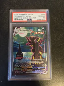 2021 POKEMON SWORD & SHIELD EVOLVING SKIES SECRET FULL ART/UMBREON VMAX PSA 10 - Image 1