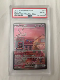 2023 POKEMON SVP EN-SV BLACK STAR PROMO 151 ULTRA-PREMIUM COLL #053 MEW EX PSA 8 - Image 1