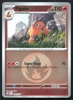 Pignite (Energy Symbol Pattern) 030/217 Ascended Heroes Pokemon Reverse Holo NM - Image 1