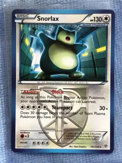 Snorlax 101/135 Pokemon TCG Black & White Plasma Storm 2012. Non Holo LP - Image 1