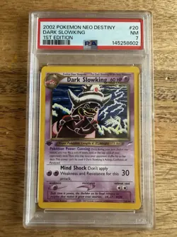 Pokemon TCG PSA 7 2002 Neo Destiny Dark Slowking 20/105 Holo Rare 1st Ed - Image 1