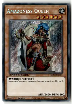 Amazoness Queen (Secret Rare) SGX3-END01 Speed Duel Yu-Gi-Oh 1st Edition LP - Image 1