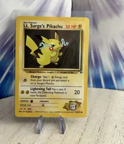 Pokemon TCG Lt. Surge’s Pikachu 081/132 Gym Heroes Common 2000 Unlimited WOTC - Image 1