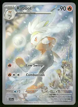 Pokemon Cards Raboot 147/142 Stellar Crown Illustration Rare NM - Image 1