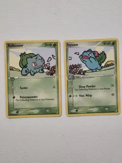 2006 Bulbasaur 45/110 Ivysaur 34/110 Crystal Guardians Regular LP Pokemon Cards - Image 1