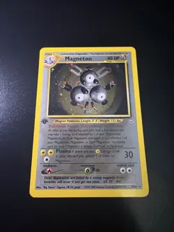 1st Edition Magneton 10/64 Holo Rare Neo Revelation Vintage Pokemon Card WOTC - Image 1