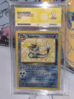 Pokemon Vaporeon Card 28/64 Non-Holo, Jungle Set Rare Ace Grade 9 - Image 2