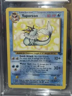 Pokemon Vaporeon Card 28/64 Non-Holo, Jungle Set Rare Ace Grade 9 - Image 4