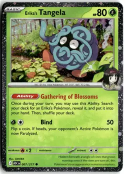 Erikas Tangela Cosmo Holo 007/217 Holo Miscellaneous Cards & Products Pokemon NM - Image 1