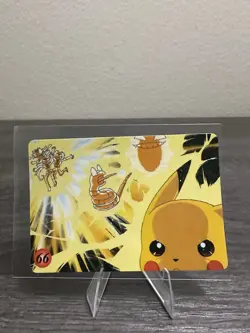 Pokemon Japanese Vending Prism Sticker Evee Pikachu #66 Unofficial 1996 - Image 2