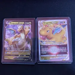 Dragonite V 49/78 and Dragonite Vstar 50/078 Pokemon Go, Holo Rare, NM - Image 1