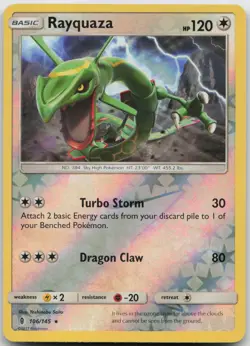 Pokemon Rayquaza Rare Reverse Holo 106/145 Guardians Rising LP - Image 1