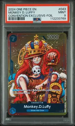 2024 ONE PIECE PROMOS CONVENTION EXCLUSIVE-FOIL #043 MONKEY D. LUFFY PSA 9 - Image 1