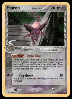 Pokemon Cards Espeon 4/113 Holo Delta Species Holo Rare MP - Image 1