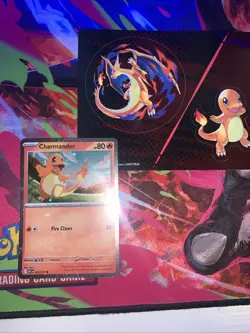 Pokemon TCG Ascended Heroes Charmander Cosmos Holo 20/217 Nm & Sticker - Image 1