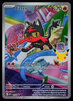 Litten - 044 Mega Evolution Promo MEP Holo Promo First Partner Pokemon NM - Image 1