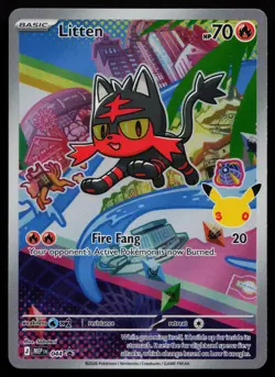 Litten - 044 Mega Evolution Promo MEP Holo Promo First Partner Pokemon NM - Image 1