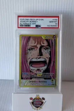 Jewelry Bonney One Piece TCG Carrying On His Will OP13-100 Alt Art Leader PSA 10 - Image 1