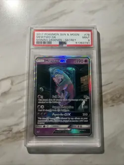 Pokemon Mewtwo GX TCG Card 72/73 Shining Legends PSA 9 - Image 1