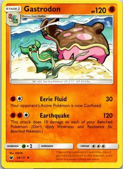 Gastrodon 54/111 Uncommon Pokemon Sun & Moon Crimson Invasion - Image 1