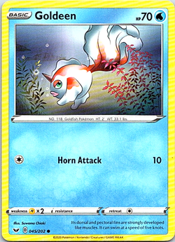 Goldeen 045/202 Regular Pokemon Sword & Shield Light Play - Image 1
