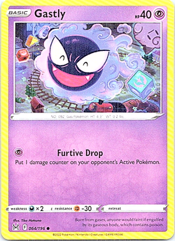 Gastly 064/196 Pokemon Lost Origin Regular Light Play - Image 1