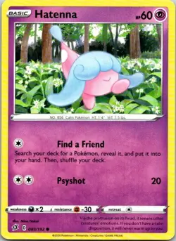 Hatenna 083/192 Common Regular Pokemon Rebel Clash Mint - Image 1