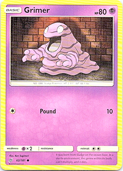 Grimer 62/181 Pokemon Sun & Moon Team Up Regular Light Play - Image 1