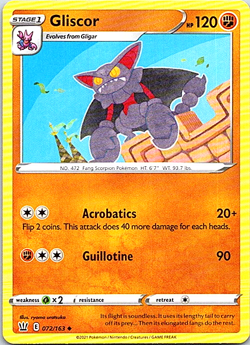 Gliscor 072/163 Regular Pokemon Battle Styles Near Mint - Image 1