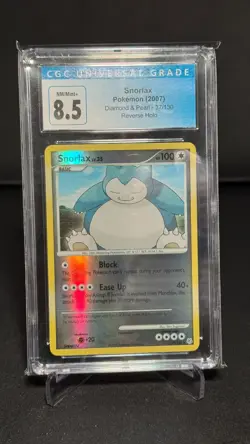 CGC 8.5 - Pokemon Cards: Snorlax 37/130 Diamond and Pearl Reverse Holo - Image 1